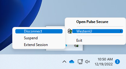 Pulse Secure Disconnect Window