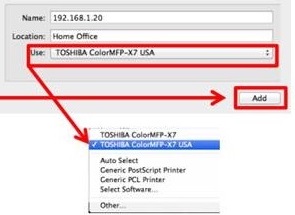 Choose printer driver