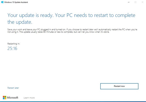 Your PC needs to restart