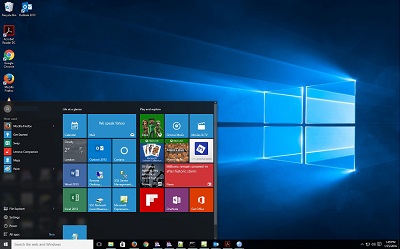 Windows 10 Desktop with Tiles