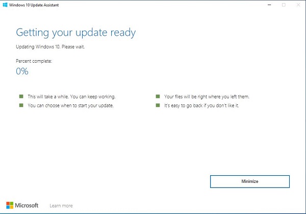 Updating Windows 10