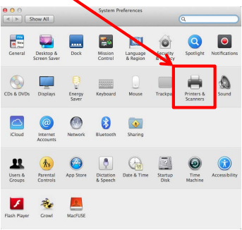 System Preferences Printers and Scanners
