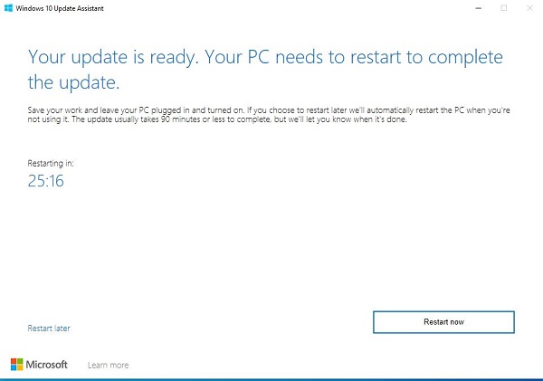 Your PC needs to restart